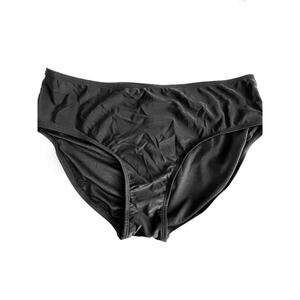 NWT Island Pearls Black High Waisted Swim Bottoms Solid Neutral Size 18